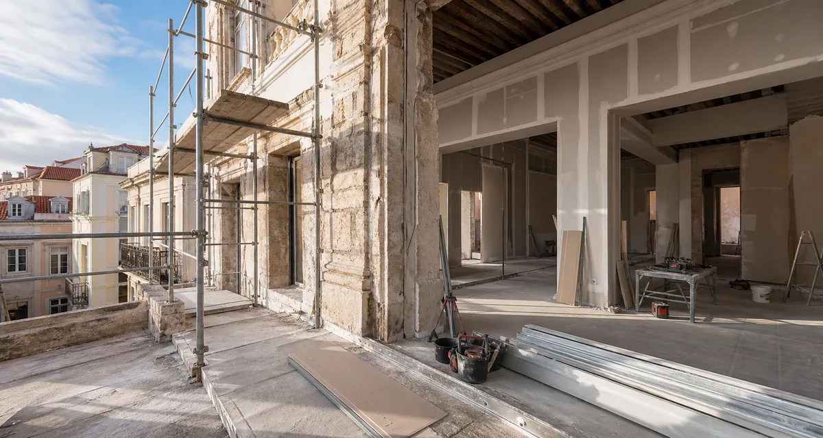 Reabilitação de edifício com acabamentos e obra técnica controlada